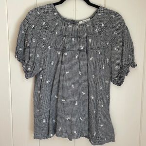 Madewell Gingham Embroidered top - XXL